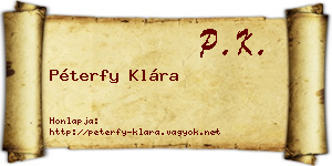 Péterfy Klára névjegykártya