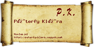 Péterfy Klára névjegykártya